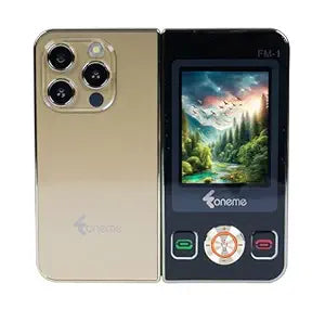 Foneme All-New FOLD PRO Dual Display |Keypad Mobile| with 2.8" and 2.4" Big Display |Flip|Fold|BT Dialer| Voice Changer |Auto Call Recording|Long Lasting Battery| FM |Camera| Feature Phone | Gold