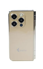 Load image into Gallery viewer, Foneme All-New FOLD PRO Dual Display |Keypad Mobile| with 2.8&quot; and 2.4&quot; Big Display |Flip|Fold|BT Dialer| Voice Changer |Auto Call Recording|Long Lasting Battery| FM |Camera| Feature Phone | Gold
