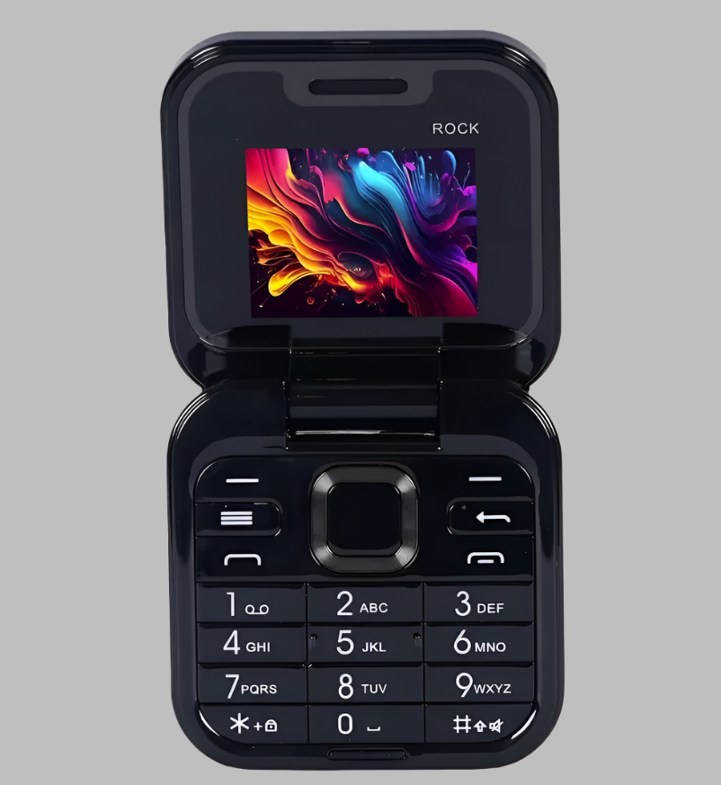 Keypad 18 Rock X Flip Dual Sim Keypad Mobile with 1.8"Display Flip/Fold Call & SMS  (Black)