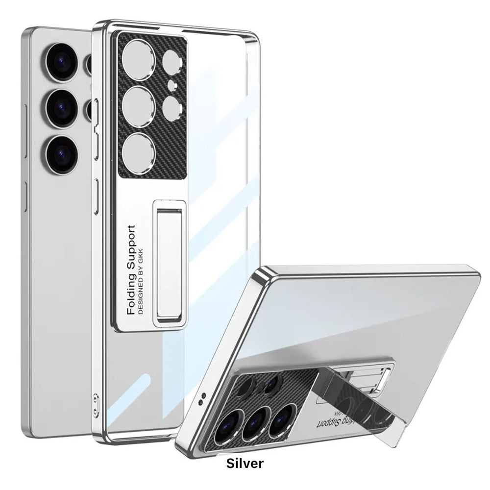 Galaxy S25 Ultra Phantom With Stand Transparent Plating Support Case