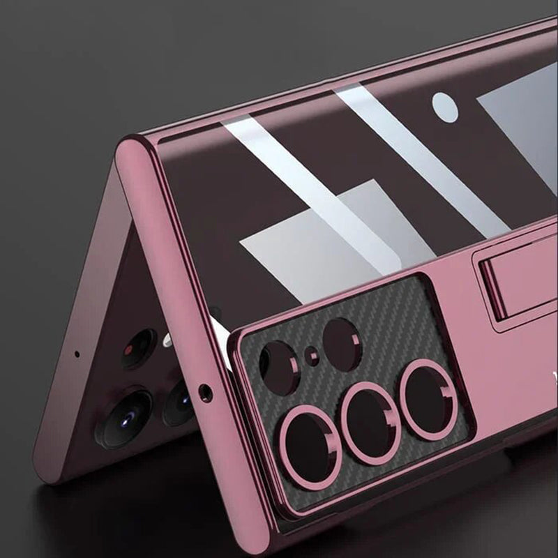 Galaxy S25 Ultra Phantom With Stand Transparent Plating Support Case